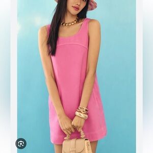 NWT Anthropologie Pilcro Pink Denim Shift Dress Size 6
